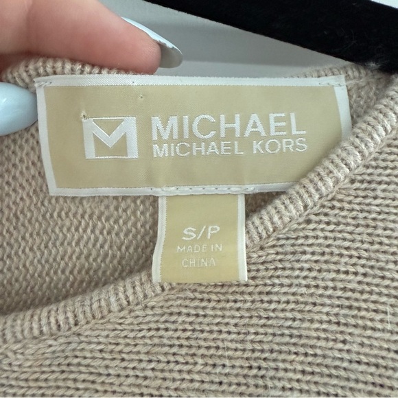 Michael Kors tan long crew neck cotton sweater - Small - Picture 2 of 3
